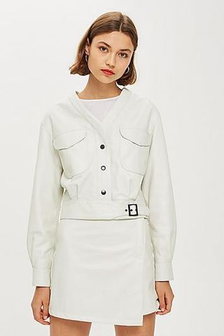 Topshop + Buckle Crop Leather Jacket by Boutique