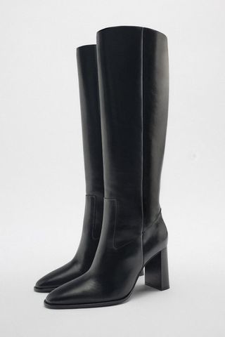 Zara + Leather Knee Boots