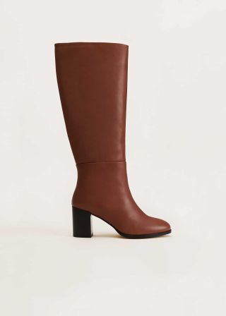 Phase Eight + Jordan Tan Leather Long Knee Boots