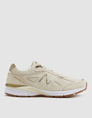 New Balance + 990V4 Running Sneakers in Taupe
