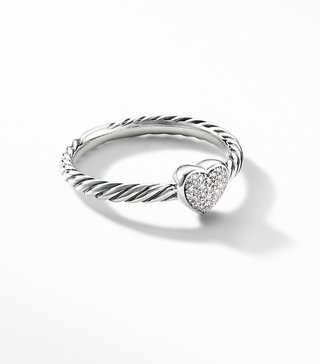 David Yurman + Petite Pave Heart Ring With Diamonds