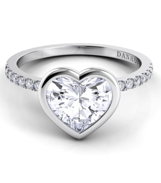 Danhov + Per Lei Heart Shaped Diamond Engagement Ring