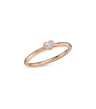Memoire + 18K Rose Gold Heart Diamond Stack Ring