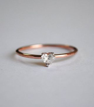 Etsy + Heart Diamond Ring