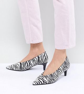 Monki + Kitten Heel Zebra Shoe