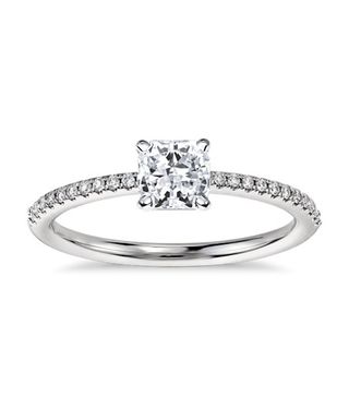 Blue Nile + Petite Micropavé Diamond Engagement Ring