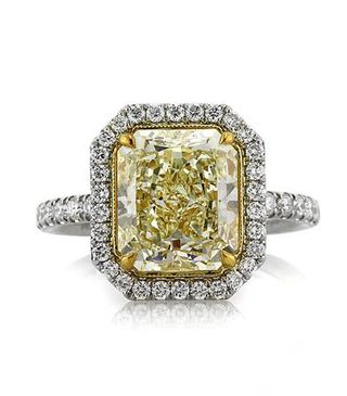 Mark Broumand + Fancy Light Yellow Radiant Cut Diamond Engagement Ring