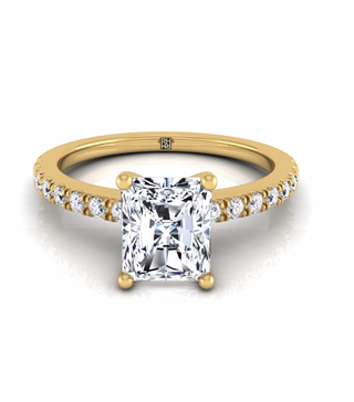 RockHer + Classic Petite Split Prong Radiant Cut Diamond Engagement Ring