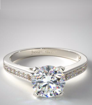 James Allen + 14K White Gold Thin Channel Set Engagement Ring
