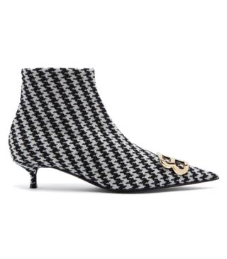 Balenciaga + Houndstooth BB Ankle Boots