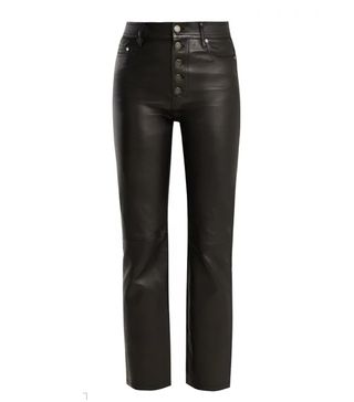 Joseph + Den High-Rise Stretch-Leather Trousers
