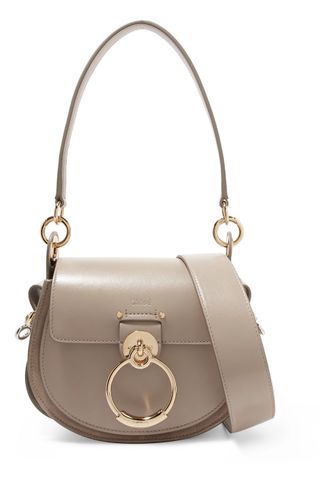 Chloé + Tess Small Leather and Suede Shoulder Bag
