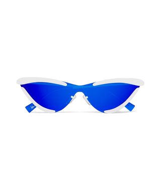 Le Specs + Adam Selman The Scandal Cat-Eye Metal Mirrored Sunglasses