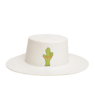 G. Viteri + Ouch Embroidered Cactus Boater Hat