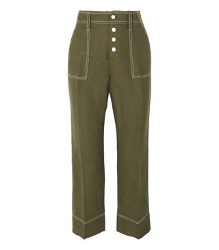 J.Crew + Foundry Cropped Linen Flared Pants