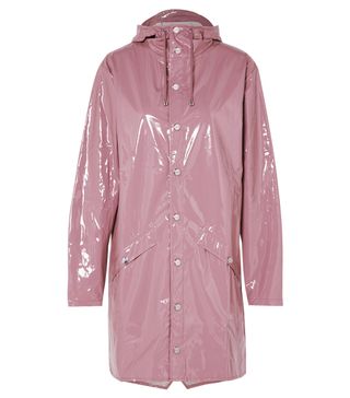 Rains + Hooded Glossed-PU Raincoat