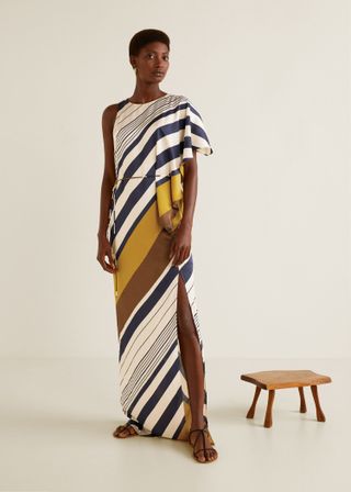 Mango + Striped Asymmetrical Dress