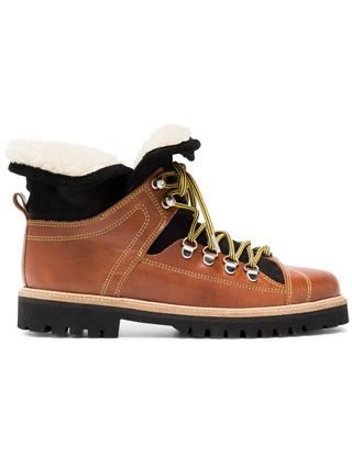 Ganni + Edna Leather Hiking Boots