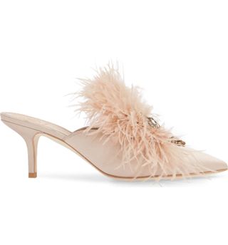 Tory Burch + Elodie Embellished Feather Mules