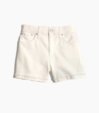 Madewell + High-Rise Denim Shorts in Tile White