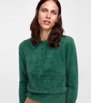 Zara + Textured Polo Sweater