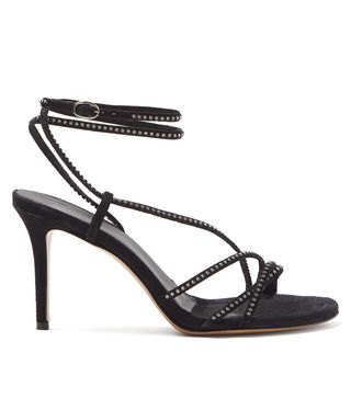 Isabel Marant + Amspee Crystal-Embellished Suede Sandals