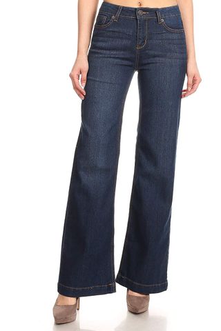 Wax Jean + Flared Bell Bottom Mid Rise Juniors Jeans
