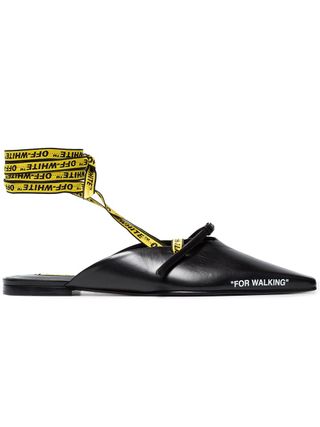 Off-White + For Walking 10 Flat Leather Slippers