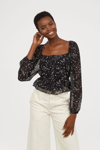 H&M + Blouse With Buttons