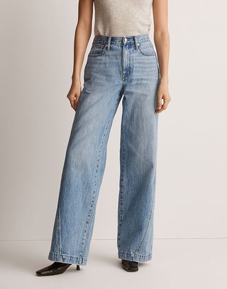Madewell + Superwide-Leg Jeans in Parson Wash: Inset Edition