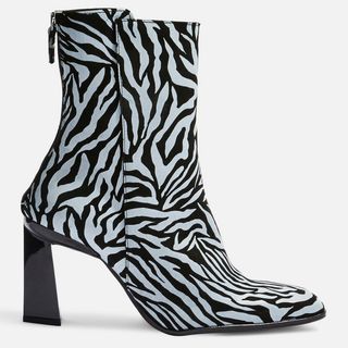 Topshop + Hugo Zebra-Print Suede Boots