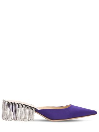 Area + Chandelier Crystal Satin Mules