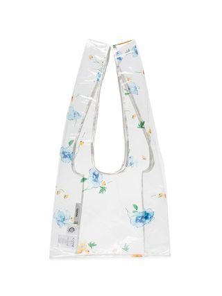 Ganni + Floral Printed Transparent Tote Bag