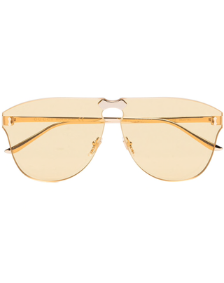 Gucci + Yellow Aviator-Frame Rimless Sunglasses