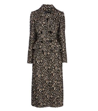 Karen Millen + Leopard-Printed Longline Coat