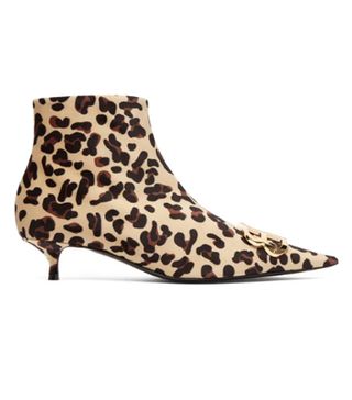Balenciaga + Leopard Velvet BB Ankle Boots