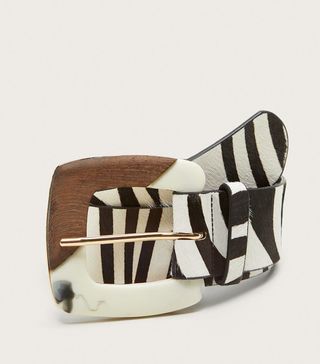 Mango + Zebra Leather Belt
