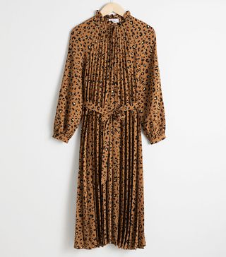 & Other Stories + Leopard Pleated Midi Dress