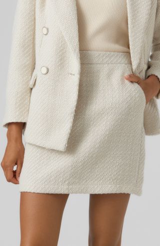 Vero Moda + Plaid Tweed Skirt