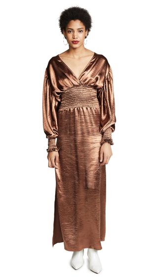 Caroline Constas + Smocked Waist Gown