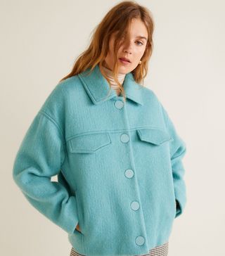 Mango + Buttoned Wool Jacket