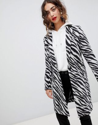 Mango + Zebra Print Coat