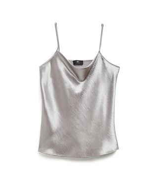 7 For All Mankind + Cowl Neck Tank in Silver