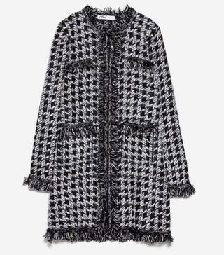 Zara + Tweed Coat With Pockets