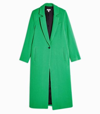 Topshop Boutique + Green Coat With Linen