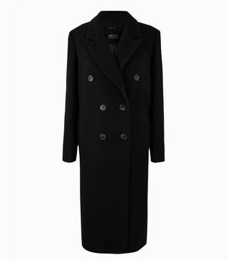 Marks and Spencer + Wool Blend Double Breasted Overcoat