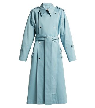 Acne Studios + Double-Breasted Cotton Trench Coat
