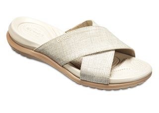 Crocs + Capri Shimmer Cross-Band Sandal