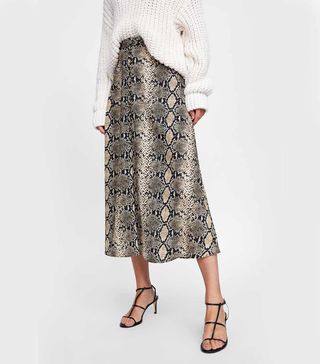 Zara + Snake Print Skirt