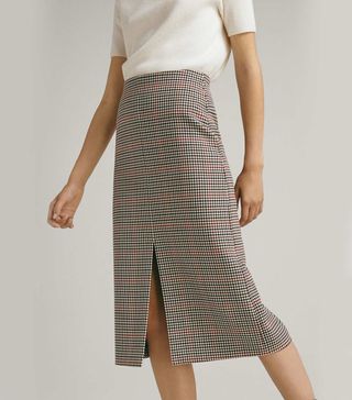 Massimo Dutti + Check Wool Skirt